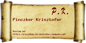 Pinczker Krisztofer névjegykártya